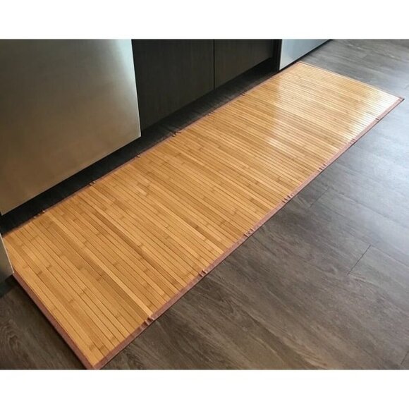 New Bamboo Non-Skid Water-Resistant Floor Mat, The Formbu Collection – 24" x 72”